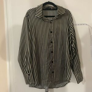 Black/White Striped Maternity Blouse